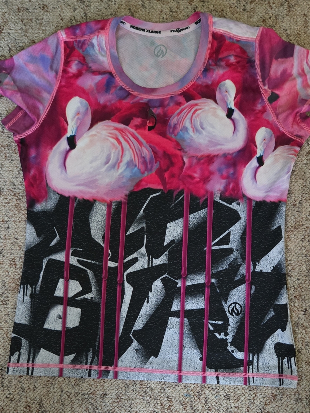 INKnBURN Pink Flamingo Short Sleeve Athletic Tee